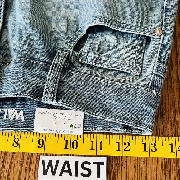 Wallflower Women's Mom Ankle Jeans Size 26 Raw Hem High Rise Stretch Blue NWT - Picture 7 of 12